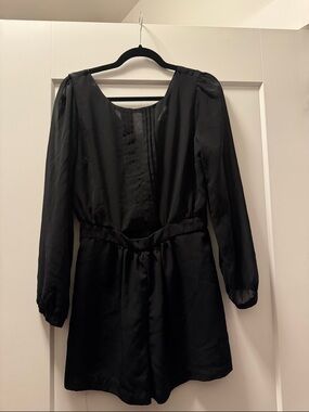 Charlotte Russe Black Long-Sleeve Romper